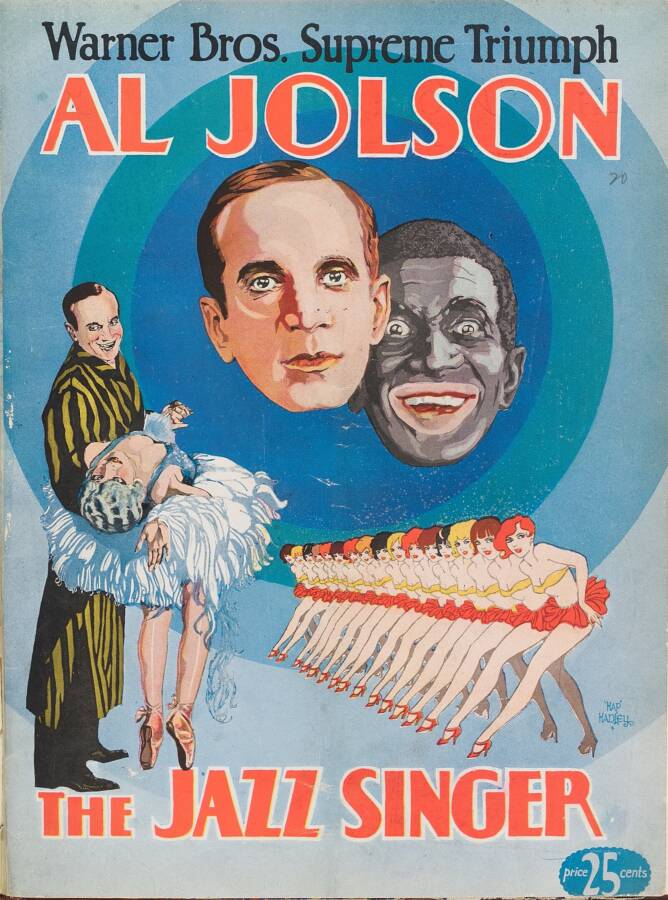 Cover to a souvenir program for The Jazz Singer , featuring Al Jolson