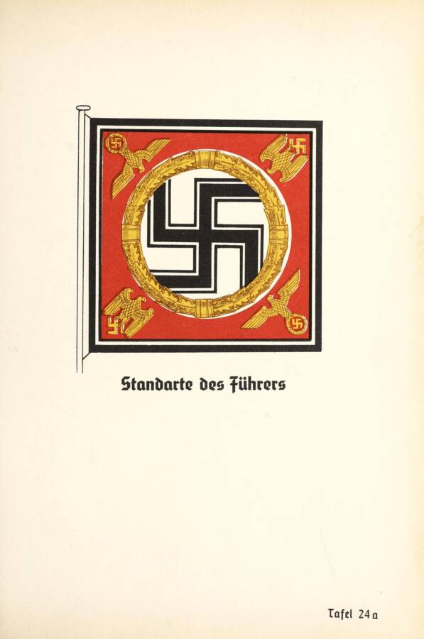 ORGANISATIONSBUCH DER NSDAP 1936 Plate 24a: Standard of the Leader and National Chancellor Adolf Hitler 1935-1945 ( Standarte des Fü