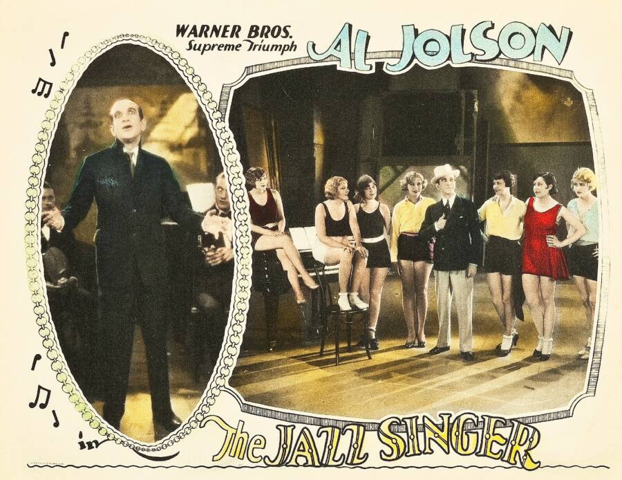 Lobby card for the 1927 film The Jazz Singer .